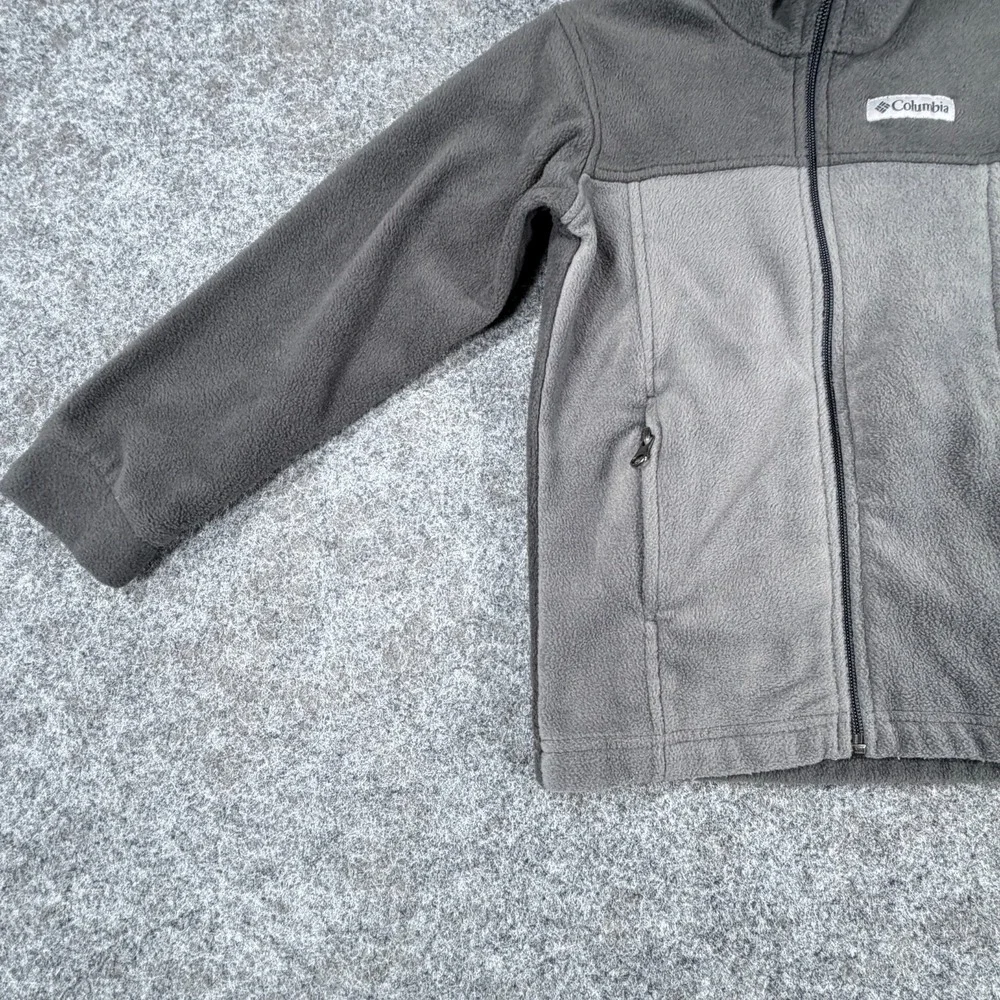 Columbia Steens Mountain II Fleece Jacket Boy's XS Gray Black Lightweight Zip Up